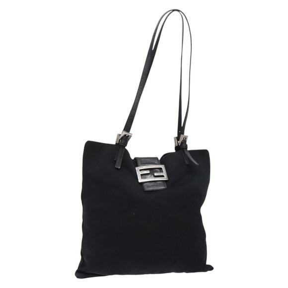 FENDI Tote Bag Nylon Black Silver - Picture 1 of 12